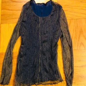 Amneris Bonvicini top silver mesh, lining. Size 8